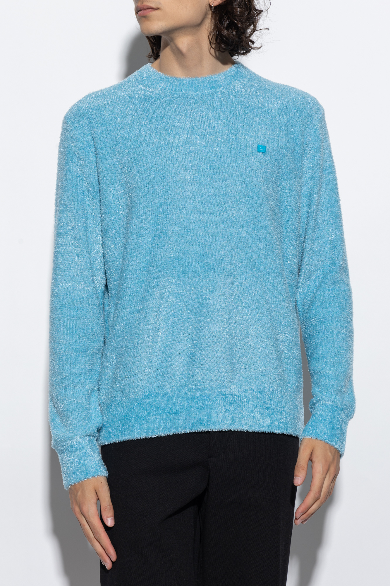Blue Sweater with logo Acne Studios - SchaferandweinerShops